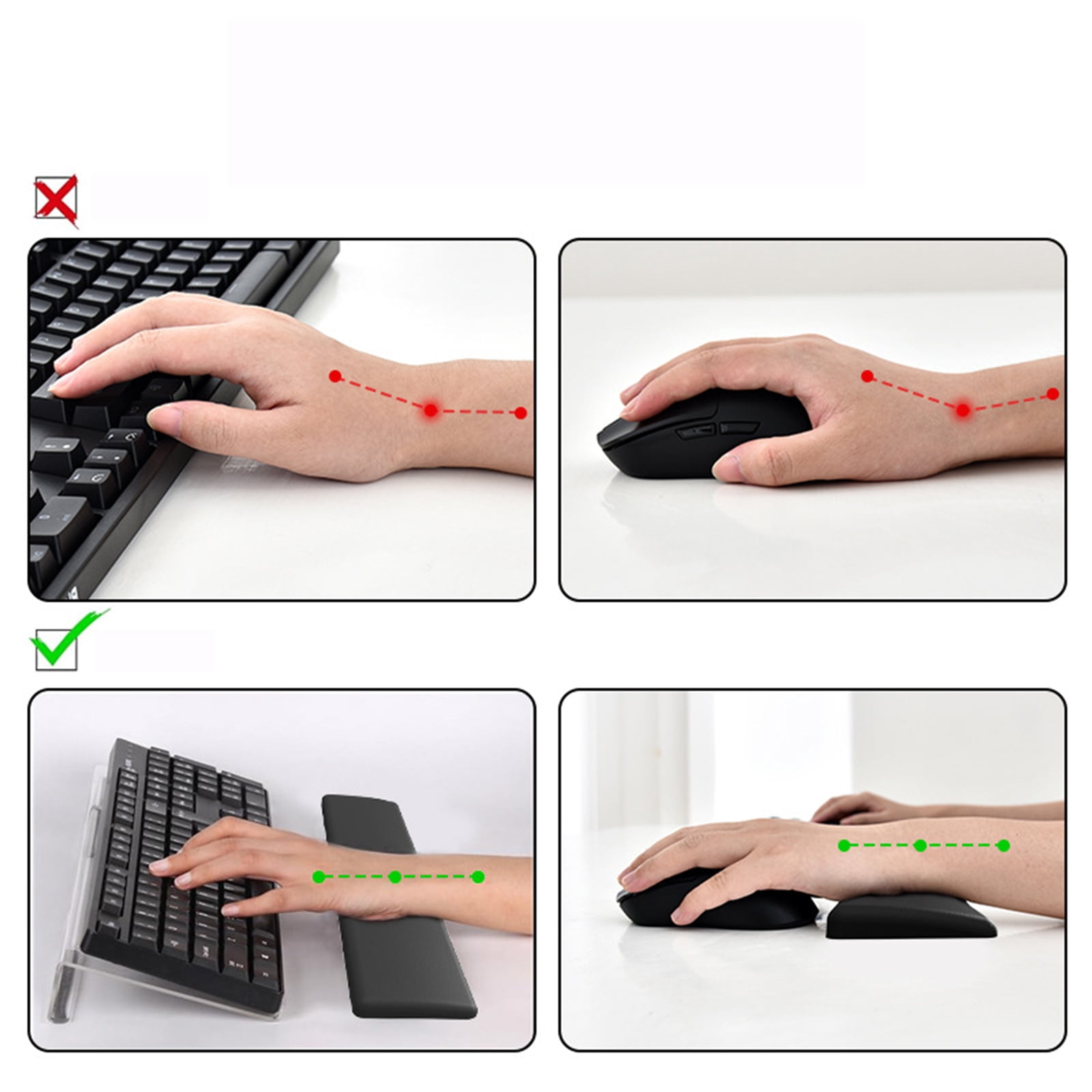 Keyboard Stand with Silicone Wrist Rest Acrylic Space Saving Computer Keyboard Risers with Wrist Support for Comfortable