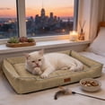 thumbnail image 4 of Kraoden Waterproof Antiskid Pet Bed for Small Dogs and Cats, Soft Comfortable Lint Rectangle Mat with Supportive Edges for Indoor Outdoor Use, Durable Cozy Resting Mat, 4 of 6