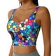 thumbnail image 2 of Balery Colorful Tie Dye Stained Glass 2 Sujetadores deportivos con espalda cruzada para mujer, acolchados, sin costuras, de alto impacto, ideales para yoga, gimnasio, entrenamiento y fitness.-Large, 2 of 8