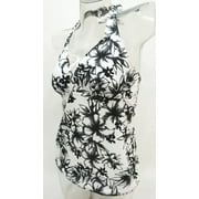 Croft & Barrow Tropical Floral Bust Enhancer Halter Tankini Top Swimwear Womens 8