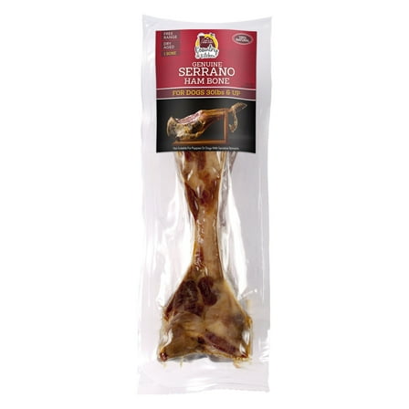 Country Kitchen 100% Natural Serrano Ham Bone Dog Treat, 1 pack Aged Dog Bone