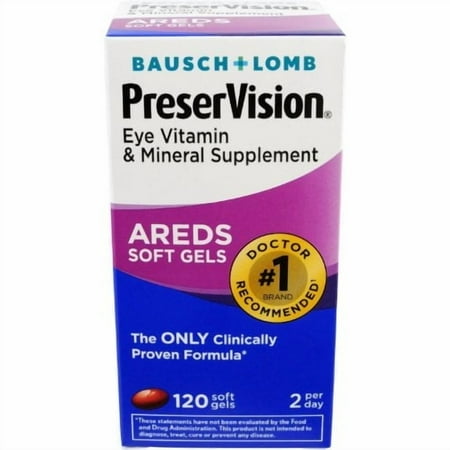 3 Pack - Bausch & Lomb Preservision Soft Gels, 120 Count Each