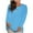 Blue 3, variant on Womens Tops Trendy Sawvnm Women's Fashion Causal Solid Loose Long Sleeve T-shirt Pullover Tops