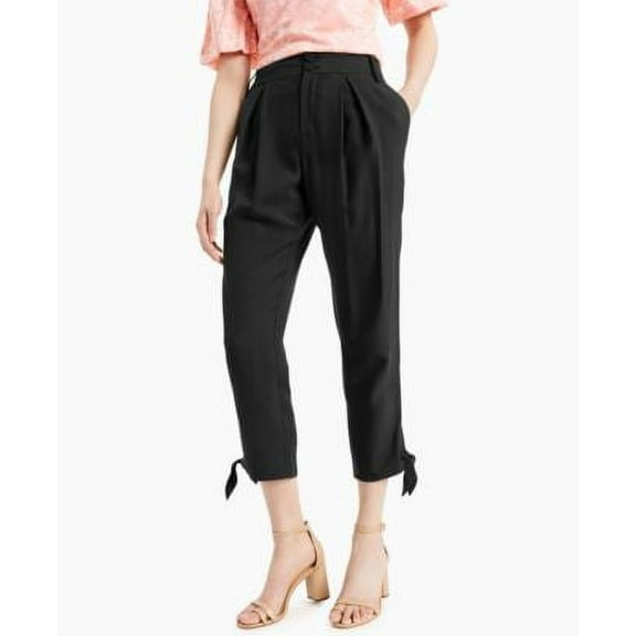 MSRP $80 Inc International Concepts Tapered Tie-Hem Pants Black Size 10