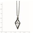 thumbnail image 2 of Stainless Steel Fancy Lobster Closure Black Ip Plated Religious Faith Cross Cubic Zirconia Polished Necklace 20 Inch Pen, 2 of 2
