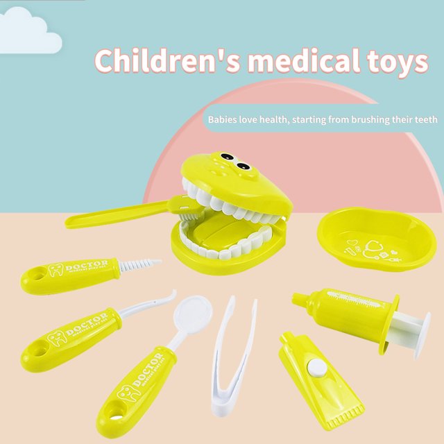 9 Uds. Juego de rol para médicos, juguetes no tóxicos para médicos, regalo educativo (amarillo)
