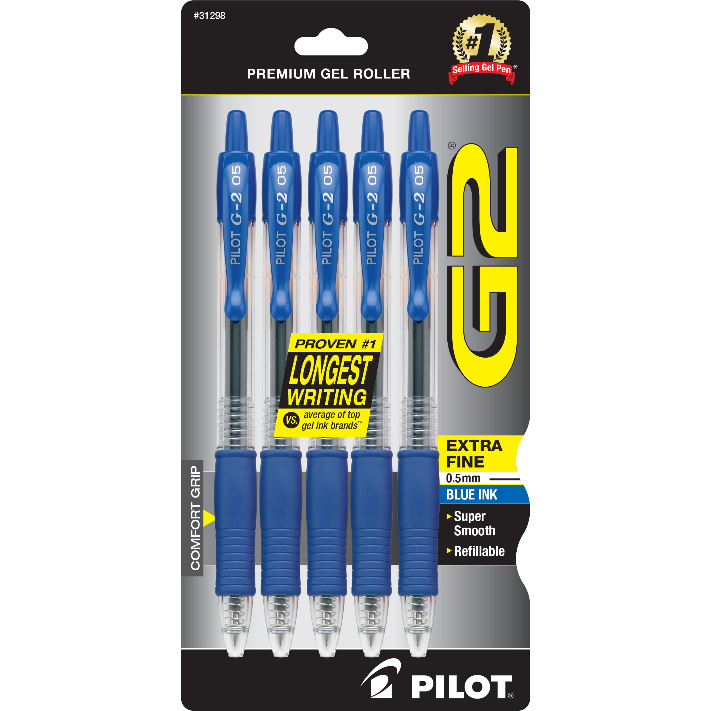 Navy Blue Ink Fine Point 31187 PILOT G2 Premium Refillable & Retractable Rolling Ball Gel Pens ,1 Pack 12-Pack 