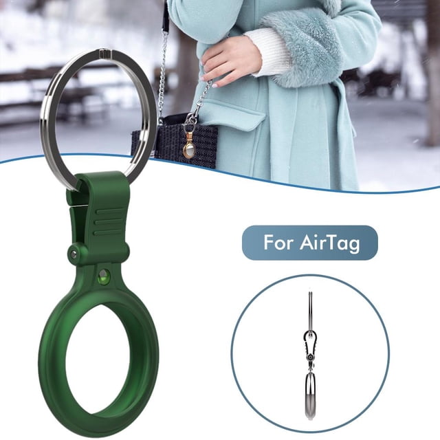 Estuche De Metal Con Llavero Estuche Protector Portátil Resistente A Los Arañazos Compatible Con Airtags Bluetooth Tracker Funda Protectora De Piel Advancent EL017634-11