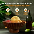 thumbnail image 2 of Luxe Designs | Acacia Wood Footed Bowl– Handcrafted Decorative Fruit Bowl with Elegant Carving Design for Dining, Serving, and Home Décor- 12 Inch Wooden Pedestal Bowls, 2 of 7