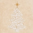 thumbnail image 3 of Authentic Hotel and Spa  Turkish Cotton Christmas Scroll Tree Beige Set of 2 Hand Towels, 3 of 4
