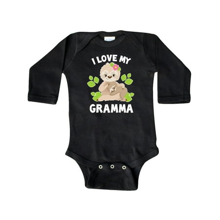 

Inktastic Cute Sloth I Love My Gramma with Green Leaves Gift Baby Boy or Baby Girl Long Sleeve Bodysuit