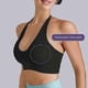 thumbnail image 4 of 2pcs Women's Halterneck Sports Bra Backless Deep V Cut Sports Bustier Padded Sexy Gym Push Up Without Underwire Bra Crop Top Backless Adjustable Strap, 4 of 5