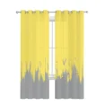 Abstract Paint Smear Yellow Gray Bedroom Voile Curtain Window Treatment