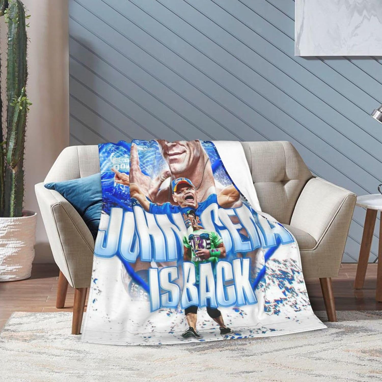 Ultra-Soft Anti-Pilling Lightweight Warm Blanket John Cena Blanket Cozy Blankets Decor for Couch Bed Sofa Bedroom Home 50x40 in