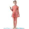 thumbnail image 5 of Swimsuit Girls 3Pcs Long Sleeve Full Cover Hijab Set Top Pants with Swim Cap for Toddler Girl 8-9 Years, 5 of 8