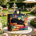 thumbnail image 4 of Quilted Tote Bag for Women, 12x12in Vintage Digital Print Shoulder Bag with Zipper, Large Capacity Foldable Shopping Tote, Tear-Resistant Polyester Handbag for Commuting Travel & Daily Use, 4 of 8