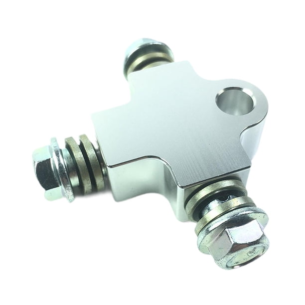 Conector de 3 vías para manguera de aceite de freno, kit de conversión de disco doble delantero, adaptador universal para manguera de freno triple de Plata