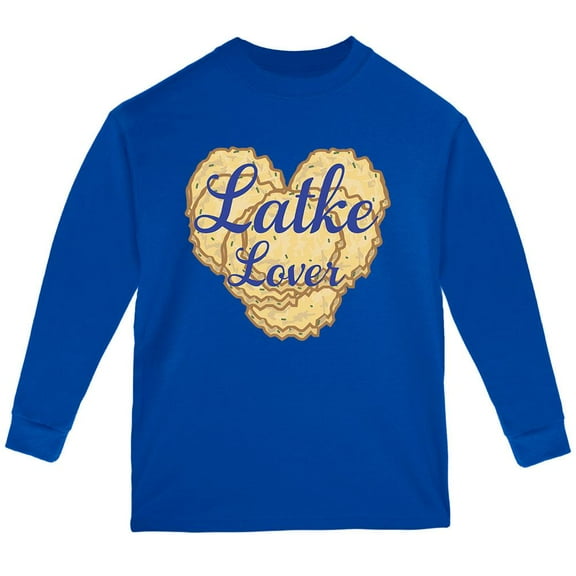 Hanukkah Latke Lover Youth Long Sleeve T Shirt Royal YSM