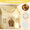 thumbnail image 3 of Wilwolfer Kids Play Tent Indoor with Yellow Checkered, Mat, Tassel Garland and Star Lights, Playhouse for Toddlers, Boys and Girls Birthday Gift, 3 of 8