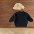 thumbnail image 6 of KAUOD Toddler Knit Pullover Sweater Ribbed Crochet Stretchy Crew Neck Sweatshirt Clothes Baby Boys Plain Warm Sweater, 6 of 6