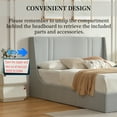 thumbnail image 2 of Zanmintaobo Queen Upholstered Platform Bed Frame,Lift up Hydraulic Storage,Linen Wingback Headboard,Wood Slats,No Box Spring Needed,Easy Assembly,Gray, 2 of 10