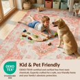thumbnail image 4 of Design&I 8'x10' Washable Area Rug Extra Large Skid-Resistant Low Profile Pink Boho Vintage Ornate Southwestern Border Distressed Scroll for Living Room, Family, 4 of 7