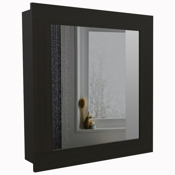 Deco Home Excelsior Gabinete de baño luma armable, Color Chocolate, Dimensiones 47.2 Largo X 14.6 Ancho X 52.2 Alto cm, Estilo contemporáneo, con un Espejo Amplio Deco Home LUMA