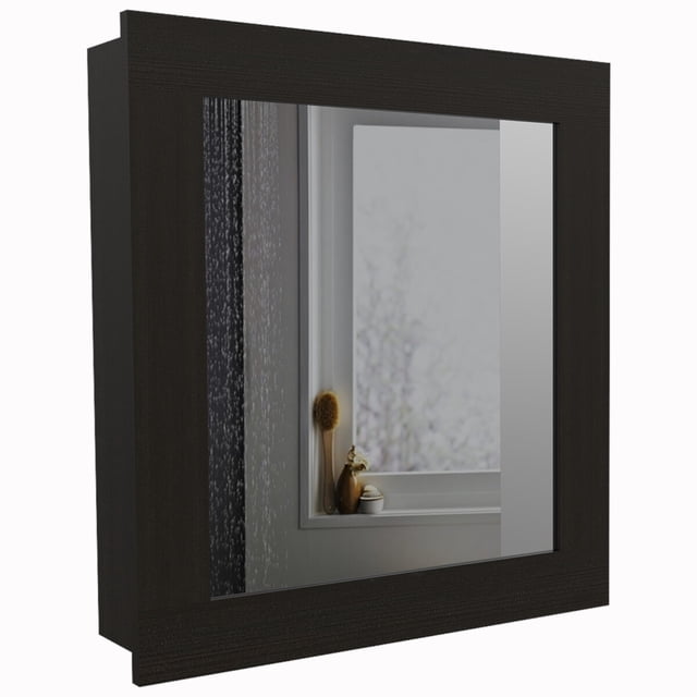 Deco Home Excelsior Gabinete de baño luma armable, Color Chocolate, Dimensiones 47.2 Largo X 14.6 Ancho X 52.2 Alto cm, Estilo contemporáneo, con un Espejo Amplio Deco Home LUMA