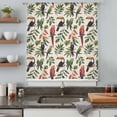 thumbnail image 4 of Farmhouse Parrots Semi Sheer Curtains Drapes for Living Room,Bedroom,French Doors Window 84 Inches Long,Spring Summer Botanical Leaves Burlap Rod Pocket Chiffon Curtain Drapery Voile Draperies Panel, 4 of 8