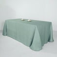 thumbnail image 3 of BalsaCircle 90" x 132" Dusty Blue Rectangular Premium Polyester Faux Burlap Tablecloth, 3 of 8