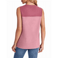 thumbnail image 2 of Women Casual Summer Round Neck Colorblock Sleeveless Tank Top Pink S, 2 of 7