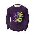 thumbnail image 5 of Mens Casual Camisetas de Manga Larga Cuello Redondo con Estampado de Carnaval, Suelto Elástico Top de Fitness para el Uso Diario, 5 of 5