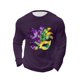 thumbnail image 5 of Mens Casual Camisetas de Manga Larga Cuello Redondo con Estampado de Carnaval, Suelto Elástico Top de Fitness para el Uso Diario, 5 of 5