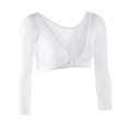 thumbnail image 1 of Women Both Side Wear Sheer Plus Size Seamless Arm Shaper Crop Top Shirt Blouses, 1 of 4