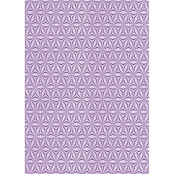 Ahgly Company Indoor Rectangle Patterned Purple Flower Purple Area Rugs, 8' x 10'