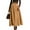 Khaki, variant on High Waist Pleated Maxi Skirt with Belt for Women A Line Long Skirt Flared Hem Casual Loose Fit Flowy Skirt