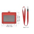 thumbnail image 2 of Uxcell 10.4cm Horizontal Badge Holder PU Leather ID Holder Detachable with 2 Slots and Neck Lanyard Red, 2 of 6