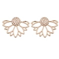 thumbnail image 1 of Heliisoer Personality Earrings Sun Flower Double-Sided Diamond Earrings Irregular Mesh, 1 of 1