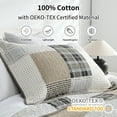 thumbnail image 3 of Bedduvit 100% Cotton Plaid Quilt King Size - Brown Beige Gray Plaid Quilt Bedspreads for King Bed, Lightweight Reversible All Season Quilts, 3-Piece Coverlet/Bedding Set/Comforter with 2 Pillow Shams, 3 of 11