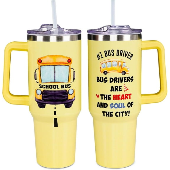 Christmas Gifts for Bus Drivers, School Bus Driver Tumbler 40 OZ, School Bus Driver Gifts, Bus Driver Appreciation Gifts, Back to School Gifts for Men Women, Bus Driver Travel Coffee Mug, Driver Cup