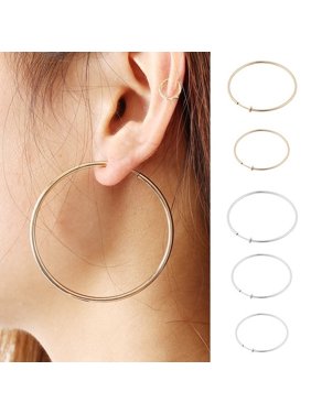 Clip On Earrings Silver Walmart Com