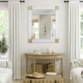 thumbnail image 6 of Rustic Whitewashed Wood Framed Wall Mirror With Inlaid Rope, 6 of 7