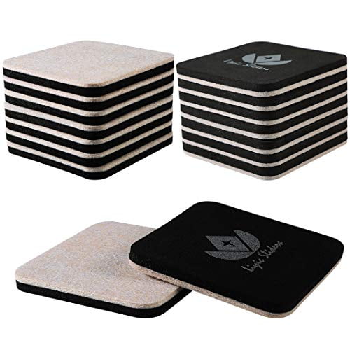 Liyic 4in.Square 16 Pack Felt Furniture Sliders for Hard Surfaces
