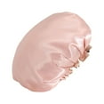 thumbnail image 3 of Gorro de ducha Gorro de baño Elástico Doble Capa Ajustable Reutilizable Forro Impermeable champán, 3 of 9