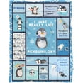 thumbnail image 5 of Cute Penguin Throw Blanket Warm Super Soft Micro Flannel Blanket for Bed Sofa Plane/Living Room Decor 40x50 Inch, 5 of 6