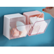 thumbnail image 1 of Caja de hisopos de algodón, 2 secciones con tapa Contenedor de hisopos de algodón Hisopos de algodón, para ba?o Tocador Mostrador Hogar Oficina Almacenamiento de escritorio (Blanco) LingWen 8390612327858, 1 of 1