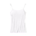 thumbnail image 2 of GlTpooo Women's Cami With Built-In Shelf Bra Plus Stretch with Adjustable Spaghetti Straps Basic Undershirt Layer Tank Top White XL, 2 of 4
