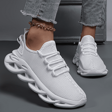 

SHZHRG Lightweight Breathable Women‘s Slip-Resistant Knitted Sneakers with Shock-Absorbing Sole - Stylish Unisex Shoes for All-Day Comfort and Safety