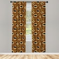 thumbnail image 4 of Ambesonne Zambia Window Curtains, African Animals Ethnic Style, Each 28" W x 63" L, Cinnamon Ginger and Black, 4 of 4