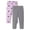 Grey, variant on Baby Girls Leggings Pants 2 Pack Cotton Knit Toddler Print Solid Multipack Stretchy Soft Multicolor 12-18 Months